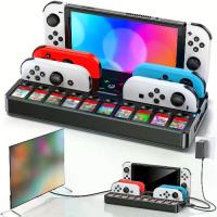 ราคา 3-in-1 Switch Charging Set for Nintendo with HDTV TV Conversion Base, Game Card Storage and Touch Screen-Multifunctional ABS Bracket with NS Accessories Electronic Components for (1733666393811289478)