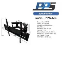 ราคา ขาแขวนทีวี ขาตั้งทีวี PPS รุ่น PPS-63L ติดผนังปรับซ้าย - ขวา รองรับTV ขนาด 43-75นิ้ว (1733990253105743075)