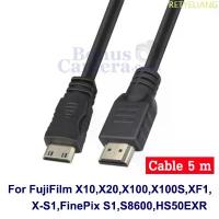 ราคา สาย HDMI 5m ต่อฟูจิ X10,X20,X100,X100S,XF1,X-S1,FinePix S1,S8600,HS50EXR เข้ากับ HD TV,Projector cable for FujiFilm สินค้าขายดี (1733726350177437482)