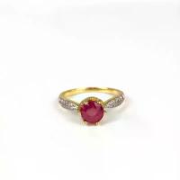 ราคา Gold Ring with Natural Ruby and Diamond Accents. Wedding. Engagement. Anniversary. Women gifts. Valentines. Couple. Aleeze Gems. แหวนทองประดับทับทิมแท้และเพชร - สำหรับงานแต่งงาน (1734124488373995014)