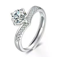 ราคา TikTok Kuaishou Fashion Princess Crown Zircon Open Ring Women's Wedding Ring Imitation Moissanite Ring Internet Celebrity Live Streaming Source (1733531176912979773)