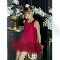 ราคา Girls' White Floral Party Dress with Puff Sleeves & Flared Skirt - Mid-Length A-Line Round Neck Dress for Weddings, Birthdays, Formal Events - All-Season Elegant Princess Dress, (1734053495759865753)