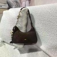 ราคา Frosted Genuine Leather Maple Color Champs Elysees Underarm Bag for Women Autumn Winter Red Wedding Bag Single Shoulder Crossbody Bag (1733758883279636105)