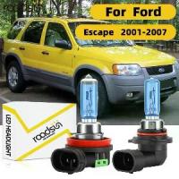 ราคา ❥Fit สําหรับ Ford Escape 2001-2007 ไฟหน้ารถหลอดไฟ Super White ฮาโลเจน 800% ความสว่าง 100W 6000K 20000LM Plug-N- Play Canbus ไม่มีข้อผิดพลาด❣【ส่งฟรี】 (1734094346885170535)