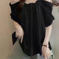 ราคา Plus Size Design Sense Off-Shoulder Short Sleeve Blouse for Women Summer New Loose Fit Slimming Off-Shoulder Top for Plus Size Women (1733601276464957253)