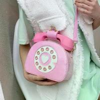 ราคา Retro Telephone Design Crossbody Bag - Stylish & Functional, with Polyester Lining, Available in Black, Pink, Yellow, and Orange, Unique and Creative Gift Idea (1734184510860789427)