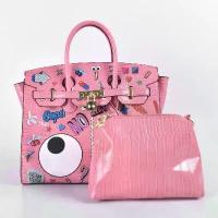 ราคา กระเป๋าตาโต กระเป๋า Eyetheme ทรง BK. สีชมพูเข้ม หนังพียูนิ่มลื่น (1733886746662700849)