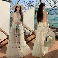 ราคา ชุดเซ็ต 2 ชิ้น เสื้อ กระโปรง เดรสชีทรู details : เสื้อคอวีเว้าลึกคล้องคอ ดีไซส์ใต้ราวมีสายรูดผูก ใส่ไปดินเนอร์ ชุดใส่ไปทะเล ชุดใส่ไปคาเฟ่ ใส่ไปงานแต่ง เดรสยาว เดรสใส่ไปทะเล เดรส (1733926585112036745)