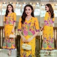 ราคา เสื้อปาเต๊ะ กางเกง ผ้าถุง ผ้าปาเต๊ะลายนกยูง เสริมมงคลสวยหรู ดีไซน์เก๋ๆ เก็บงานเรียบร้อยมาก มีซิปหลัง การันตีคุณภาพ (1731268807408715527)