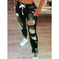 ราคา กางเกงยีนส์สำหรับผู้หญิง เอวยางยืด สไตล์รูด กางเกง คาโก้ กางเกงขายาว ผ้าวูลเวฟ กางเกง คาโก้ สาว อวบอ้วน (1732497156978476604)