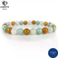 ราคา สร้อยข้อมือหยกฮกลกซิ่ว ข้อมือ หยก 3 สี ( Jadeite Type A ) ธรรมชาติ หยกแท้ 100 กำไลข้อมือ กำไลหิน กำไล MXJA-83K (1733762717794731199)