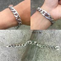 ราคา สร้อยข้อมือ 10มิล เลสเงินแบน oval สแตนเลสแท้100% โซ่ โซ่ข้อมือ เลสข้อมือ ข้อมือ กำไล ผู้ชาย (1729469354279602581)