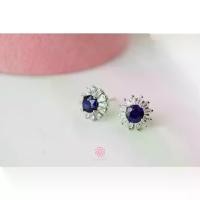 ราคา Rosen'marry/ ต่างหูติดหูพลอยไพลินแท้ ตัวเรือนเงินแท้925 พลอยแท้เสริมดวง , ของขวัญ , ต่างหูห่วง RE051 (1729824100346989506)