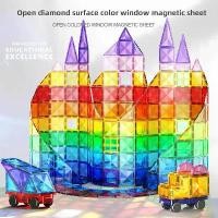 ราคา บล็อกตัวต่อประกอบแม่เหล็ก, หน้าต่างสีพื้นผิวเพชร, สำหรับเด็กชายและเด็กหญิง, ลูกบอลท่อติดตามการศึกษาของเด็ก, แม่เหล็กแรงสูง, ของเล่นปริศนา 100 ชิ้น, ของขวัญ (1732073957148429167)