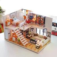 ราคา [เก็บเงินปลายทาง] ชุดประกอบบ้านตุ๊กตาไม้ DIY บ้านตุ๊กตาขนาดเล็ก ทำจากไม้ ของเล่นบ้านตุ๊กตาพร้อมเฟอร์นิเจอร์ ไฟ LED ของขวัญ (1734041942270314246)