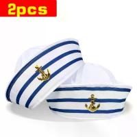 ราคา หมวกกะลาสี ลายทางสีน้ำเงินกรมท่าและสีขาว ชุด 2 ชิ้น เหมาะสำหรับวันฮาโลวีน คริสต์มาส และปาร์ตี้ล่องเรือ หมวกกัปตันโพลีเอสเตอร์น้ำหนักเบา (1732591395249358521)