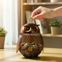 ราคา กระปุกออมสินรูปนกฮูก 1 ชิ้น - กระปุกออมสินโลหะทำมือกันสนิมพร้อมดีไซน์นกฮูกการ์ตูน สีน้ำตาลเข้ม ตกแต่งบ้าน ของขวัญย้อนยุคสำหรับวันเกิด คริสต์มาส กลับไปโรงเรียน ตกแต่งนกฮูก (1733583948823102624)