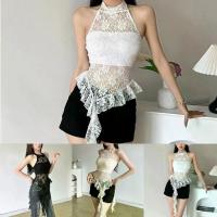 ราคา สายเอี๊ยม ความงาม สำหรับผู้หญิง เปลือยหลัง ซีทรู ลูกไม้ โปร่งใส เสื้อ ผ้า ผู้หญิง เสื้อ คอบัว เสื้อ มี บรา เสื้อ แขนกุด ผู้หญิง เสื้อ แขนกุด spandex crop top เสื้อ ใส่ (1732699826364253283)