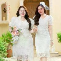 ราคา ยอดขายดีอันดับ 1เดรสสีขาว ชุดขาว ชุดลูกไม้สีขาว เดรสออกงาน ชุดขาวใส่ทำบุญไปวัด งานบวช งานแต่ง ราคาถูก มีไซส์ S M L XL (1732835939116876965)
