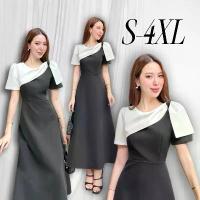 ราคา ชุดเดรสสีดำ ชุดเดรสยาว เดรสยาวทูโทน ขาว–ดำ LD280 ดีไซน์โบว์ไหล่สุดหรู ทรงเข้ารูปช่วงเอวช่วยให้ดูเพรียวสง่า ผ้าทรงสวยทิ้งตัวดี ใส่ออกงาน งานแต่ง ดินเนอร์ หรือถ่ายรูปโทนหรูแบบผู้ดีได้ทุกโอกาส (173387378