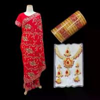 ราคา Indian Saree ชุดส่าหรีอินเดีย สวยหรู หลายสี ใส่ออกงาน งานแต่ง งานบุญ (1734065925052925452)