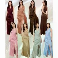 ราคา FP071 ชุดออกงาน เพื้อนเจ้าสาว งานแต่ง หมั้น prewedding บายเนียร์ prom เดรสยาวคล้องคอ (1733596359835879388)