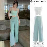 ราคา 【Shop the Latest Trends】 ชุดเซ็ท ชิ้น ผญ เสื้อสายเดี่ยว+กางเกงขายาว ขากว้าง สีฟ้า เอวสูง แขนกุด ผ้าซาติน ลายสก๊อต ชุดจั๊มสูทหญิง เซตเสื้อกางเกง ชุดออกงาน ชุดทำงาน งานสวย ผ้ามีน้ำ (1734078525430268974)
