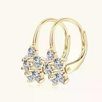 ราคา ต่างหู Moissanite เกล็ดหิมะ คลิปหนีบหู ดอกไม้ดาวหกแฉก สำหรับผู้หญิง (1731605138121853029)