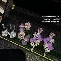 ราคา ต่างหู Fulu, หยกม่วงมาดากัสการ์, การออกแบบมะระกุหลาบ, สไตล์จีนใหม่, ต่างหูมะระหยกสีม่วง (1732301715287475773)