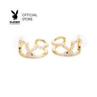 ราคา PLAYBOY Playboy Accessories เพลย์บอย รุ่น ST-254E368CG ต่างหู ต่างหูโลโก้กระต่าย PLAYBOY สีทอง ฝังคริสตัล ดีไซน์เส้นโค้งไขว้ ดูหรู เท่ และเป็น statement piece (1733711412672103567)