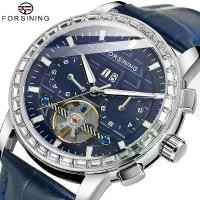 ราคา นาฬิกา Forsining Tourbillon อัตโนมัติ กลไก หน้าต่างวันที่ เข็มเรืองแสง สายหนังแท้ นาฬิกาของขวัญคู่รัก 3ATM [COD] (1733505863545620270)