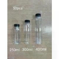 ราคา ขวดพลาสติกใสใช้แล้วทิ้งสำหรับน้ำผลไม้และชา น้ำหอม ขนาด 50 ขวด (100 มล., 150 มล., 200 มล., 250 มล., 300 มล. และ 400 มล.) (1734289297572660879)