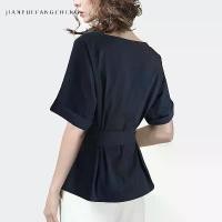 ราคา ผู้หญิง เสื้อเบลาส์คอวีแบบสบาย หลวม ผูกเอว เสื้อแขนยาว แฟชั่นฤดูร้อน (1733676714999776336)