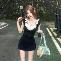 ราคา ชุดสาวฮอต เย็บลูกไม้ แขนบิน กระโปรงทรงเอ ผู้หญิง ฤดูร้อน สังคม สไตล์น่ารัก และเซ็กซี่ รัดรูป เอว เดรส ลายทาง เสื้อ มือ 1 ผ้า ไทย ประยุกต์ สาว หวาน มินิเดรส แฟชั่น ทํางาน เรียบร้อย (1731448798515988472