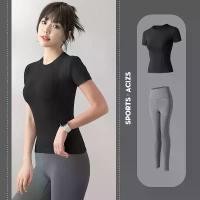 ราคา 【ส่งฟรี】 Flyblue ชุดกีฬาโยคะ ฟิตเนส ชุดกีฬา เสื้อครึ่งแขน เสื้อยืด กางเกงกีฬา แฟชั่นมืออาชีพ ดูผอมลง ชุดสองชิ้น เซ็กซี่ (1732566986976364060)