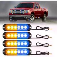 ราคา ไฟเสาฉายแสงสโตรบฉุกเฉิน HLauto 406T: 4 ชิ้น 6 LED พร้อมฟังก์ชันซิงค์เตือนภัย ไฟกระพริบ, 12V/24V ติดตั้งบนพื้นผิวแบบบางพิเศษ ไฟเตือนอันตรายสำหรับรถบรรทุก ยานพาหนะ รถยนต์ ATV และ U (1734017756527756719)