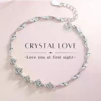 ราคา ลดราคา COD MEETกำไลเงิน Crystal Love กำไลเงินแท้ สร้อยข้อมือปรับได้ กำไลเพชร กำไลแฟชั่น ข้อมือเงิน ข้อมือเพชร (1733213244231616402)