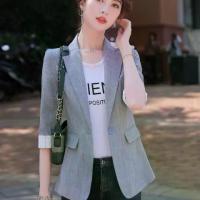 ราคา เสื้อสูทผู้หญิง สิงหาคม เบลเซอร์เล็ก แฟชั่นใหม่มีสไตล์ สั้น สไตล์เกาหลี ลำลอง เหมาะสำหรับผู้หญิง 2023 ชุด สูท ผู้ หญิง สงกรานต์ ชุด (1731809026159904353)