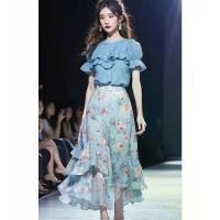 ราคา ชุดโดมินิค แฟชั่นระดับไฮเอนด์ เสื้อสีน้ำเงิน กระโปรงชีฟองลายดอกไม้สีชมพู เหมาะสำหรับฤดูร้อน สงกรานต์ ชุด กางเกง ยีน (1731969093206508980)