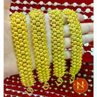 ราคา สร้อย ข้อมือ เสริมดวงสร้อยข้อมือทอง ลายพิกุล นำ้หนัก3 บาททองชุบ ทองหุ้มใส่จริงสวย%# นพคุณห้างทอง# (1733986183665124499)