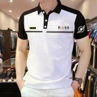 ราคา เสื้อโปโลผู้ชายสำหรับฤดูร้อน สีขาว เสื้อโปโลลายจุดแขนสั้น สไตล์ธุรกิจลำลองและทางการ (1734083733723251939)