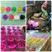 ราคา อเนกประสงค์, หอพัก, เทียนหอมดอกบัวหลวง จุดบูชาลอยน้ำ หน้าพระประจำวันเกิด ขนาด 7 ซม. มี 7 สีตามวันเกิด สีขาว และ สีดำ กลิ่นหอม สีสดสวย ไม่จืด บรรจุ 100 ชิ้น **คละแบบบัวปลายแหลมแ (1734038205014836909)