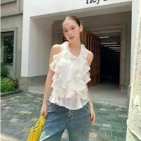 ราคา (พร้อมส่ง)รุ่น(TP-Bertha11)เสื้อแขนกุด สีดำ,สีขาว ผ้าชีฟองพรีเมี่ยม ทรงเสื้อคอวี ดีเทลแต่งระบายชั้นๆ ขอบแต่งลูกไม้ (1732840921949046066)
