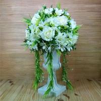 ราคา [จัดส่งทันที] ชุดแจกันดอกไม้โรมัน (สีขาว) (1732276546909996250)