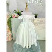 ราคา ชุดราตรีเด็ก ชุดเจ้าหญิง (*หน้าร้านอยู่รัชดา*)W19235 สีขาว กระโปรงยาว มีแขน สวยเรียบหรู (1733867135243486732)
