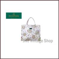 ราคา MINTON England กระเป๋าผ้าเคลือบทรงถือ ใบใหญ่ สีชมพู pastel ลายดอกไม้ ใส่หนังสือ A4 จุของได้เยอะ มือสองสภาพดีตู้ญี่ปุ่น (1734151222416279098)