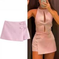 ราคา กระโปรงสั้น สีชมพู สำหรับผู้หญิง เอวสูง กระโปรงสั้น แฟชั่น สไตล์สตรีท Culottes อสมมาตร มีโบว์ กางเกง กระโปรงสั้น แฟชั่น (1732804571500479671)