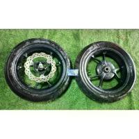 ราคา ล้อแม็กซ์AEROX155 สีดำ ล้อหน้า+ ล้อหลัง (แท้เดิมมือสองพร้อมยางสวยๆ) คู่ (1734127023516452387)