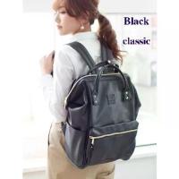 ราคา COD anello PU Leather ของแท้ กระเป๋าเป้สะพายหลังรุ่นหนังนิ่ม- สีดำ ไซส์คลาสสิคTikTok (1734106511275558819)