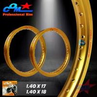 ราคา ล้อ COM 1.40 X 17 + 18 สีทอง ล้อคอม แพ็คคู่ ขอบเรียบ ขนาด และ ของแท้ (1733782986090841503)